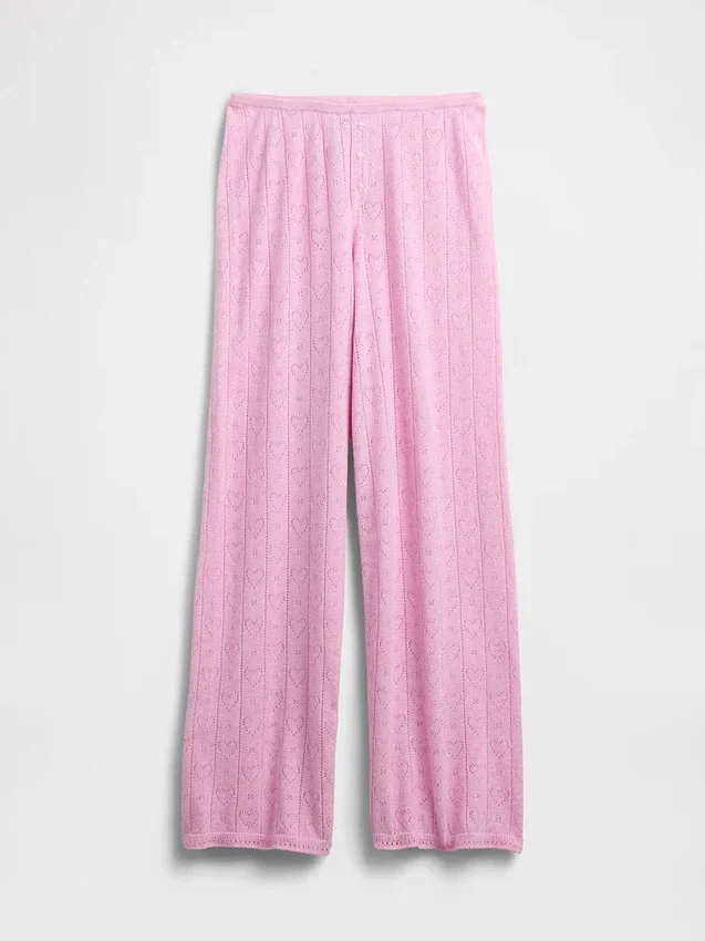 Pantalones de pijama ligeros CashSoft con diseño de corazones en punto Pointelle