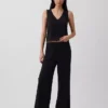 Pantalones de punto de pierna ancha