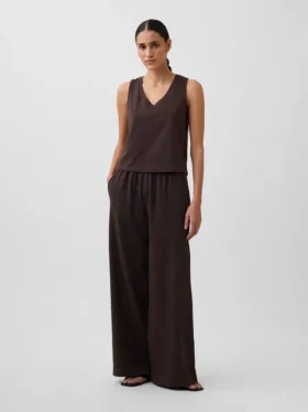 Pantalones de punto de pierna ancha