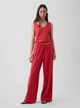 Pantalones de punto de pierna ancha