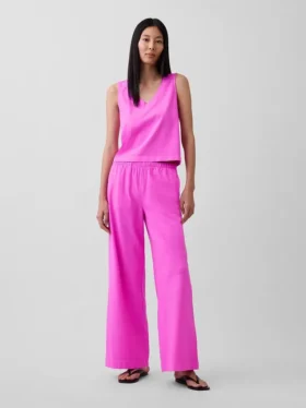 Pantalones de punto de pierna ancha