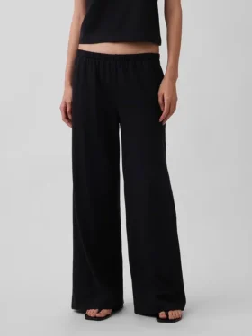 Pantalones de punto de pierna ancha