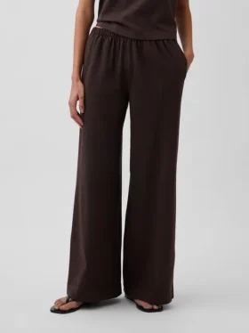 Pantalones de punto de pierna ancha