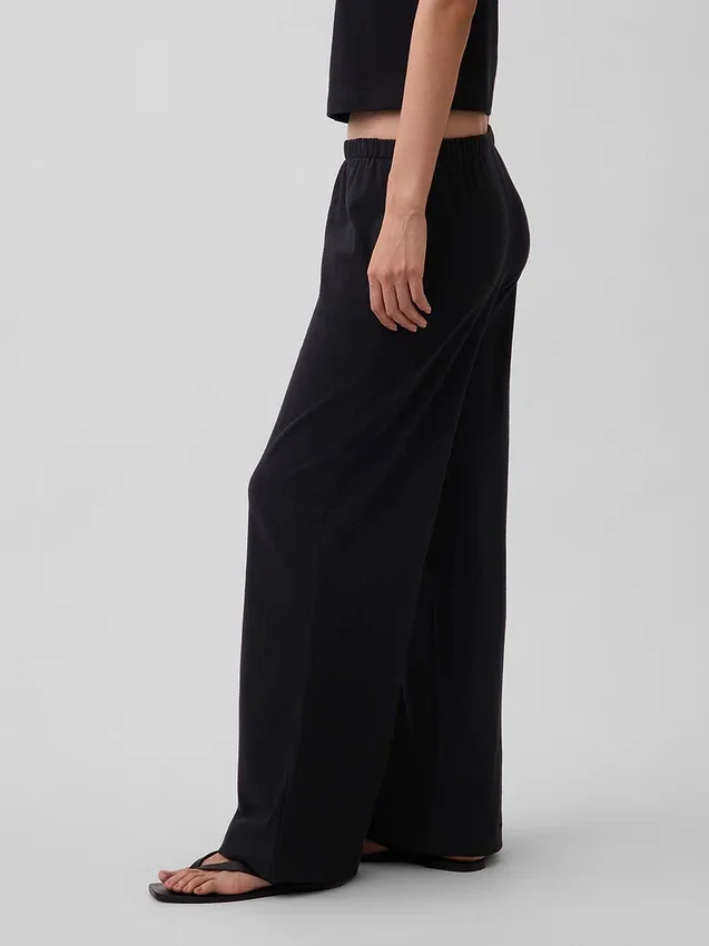 Pantalones de punto de pierna ancha