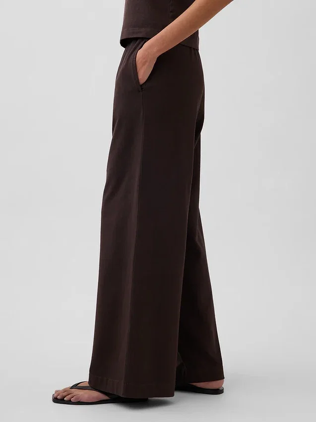 Pantalones de punto de pierna ancha