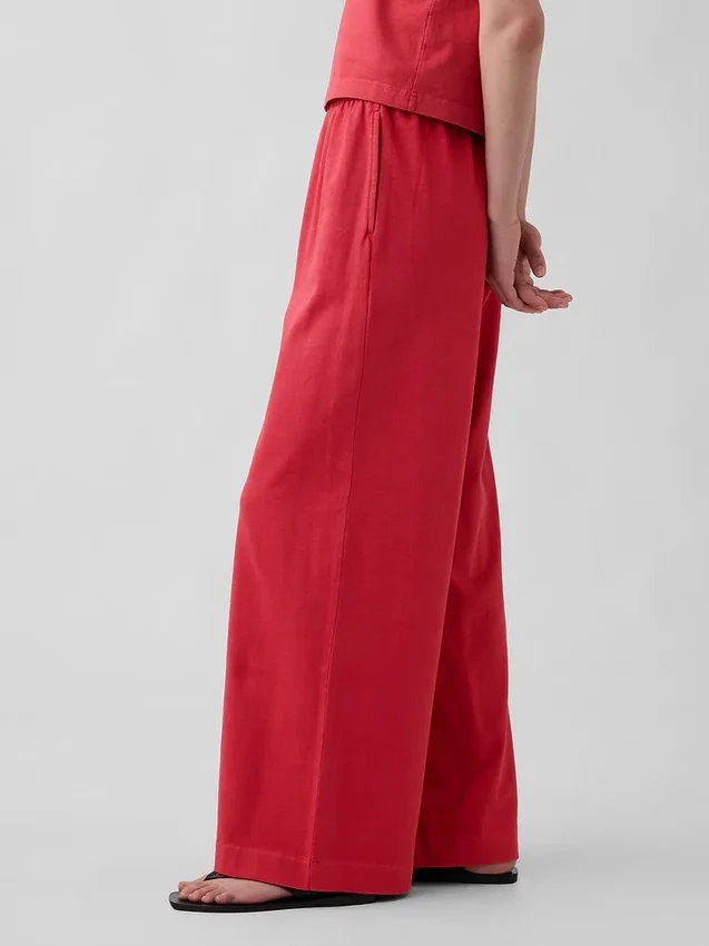 Pantalones de punto de pierna ancha