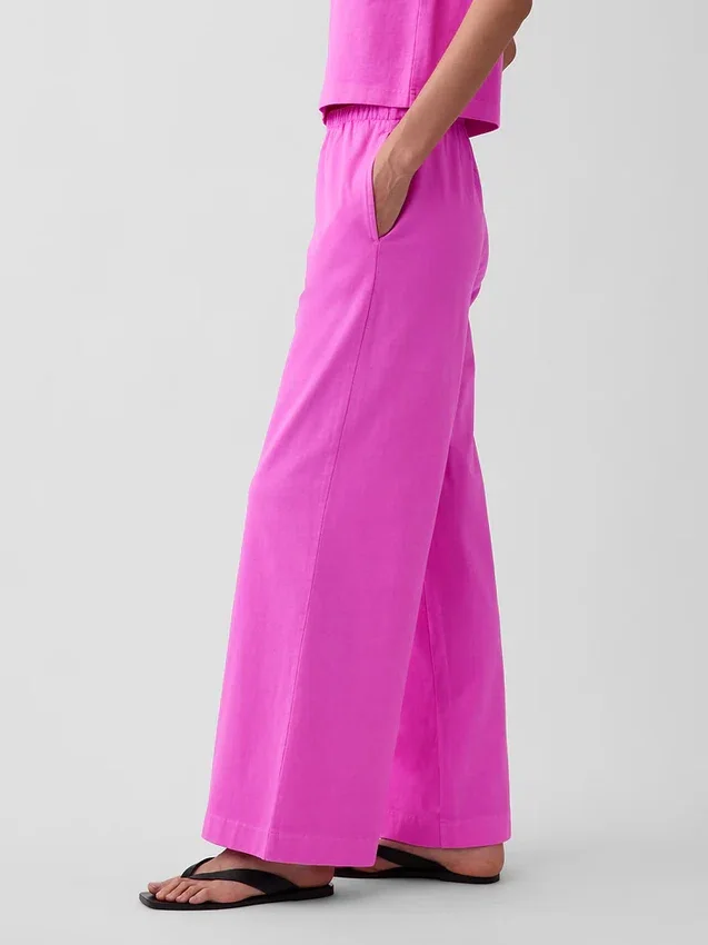 Pantalones de punto de pierna ancha