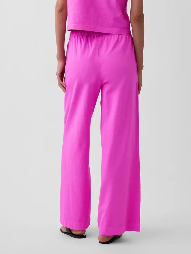 Pantalones de punto de pierna ancha