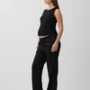 Pantalones de sarja premamá con diseño bajo el vientre