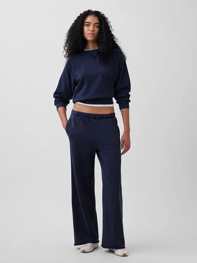 Pantalones de sudadera de felpa suave Vintagesoft de pierna ancha