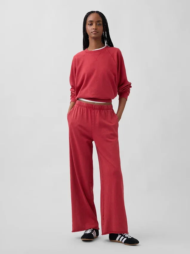 Pantalones de sudadera de felpa suave Vintagesoft de pierna ancha