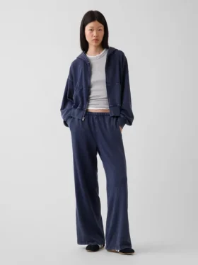 Pantalones de sudadera holgados de felpa Vintagesoft de talle medio