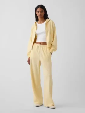 Pantalones de sudadera holgados de felpa Vintagesoft de talle medio