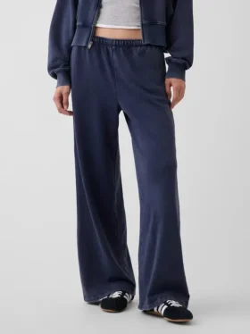 Pantalones de sudadera holgados de felpa Vintagesoft de talle medio