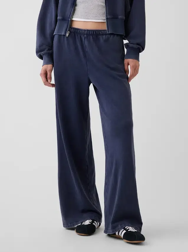 Pantalones de sudadera holgados de felpa Vintagesoft de talle medio