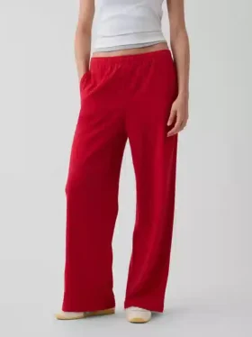 Pantalones de sudadera holgados de felpa Vintagesoft de talle medio