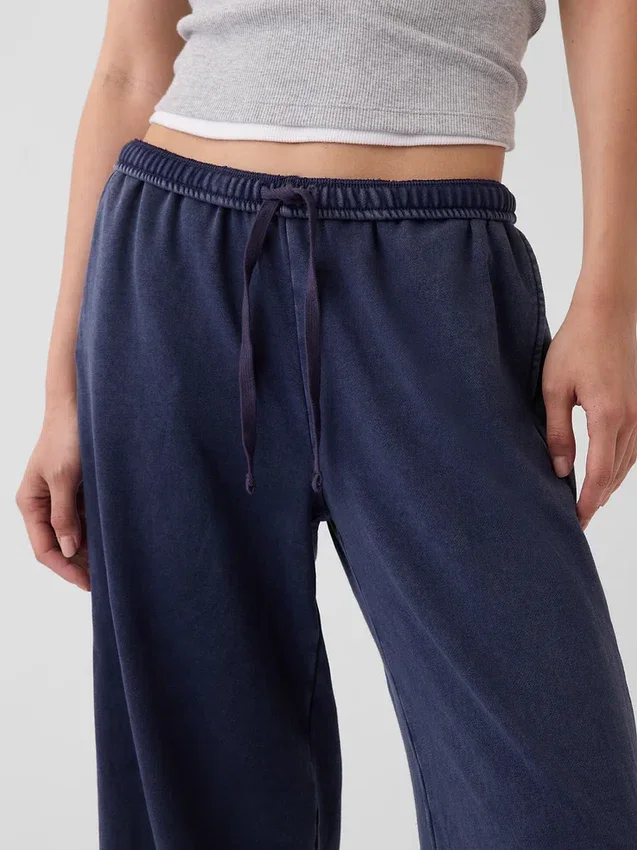 Pantalones de sudadera holgados de felpa Vintagesoft de talle medio