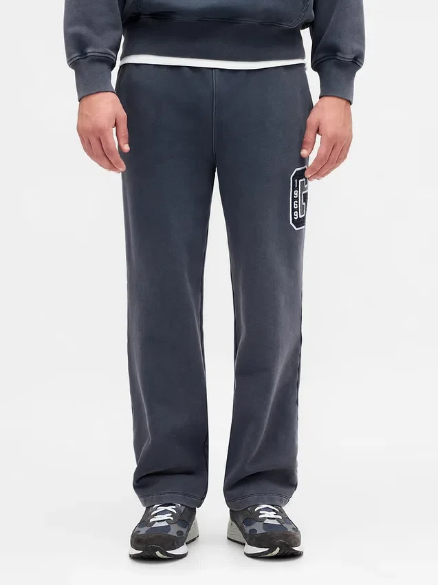 Pantalones de sudadera para adultos de tejido grueso y corte holgado con logo
