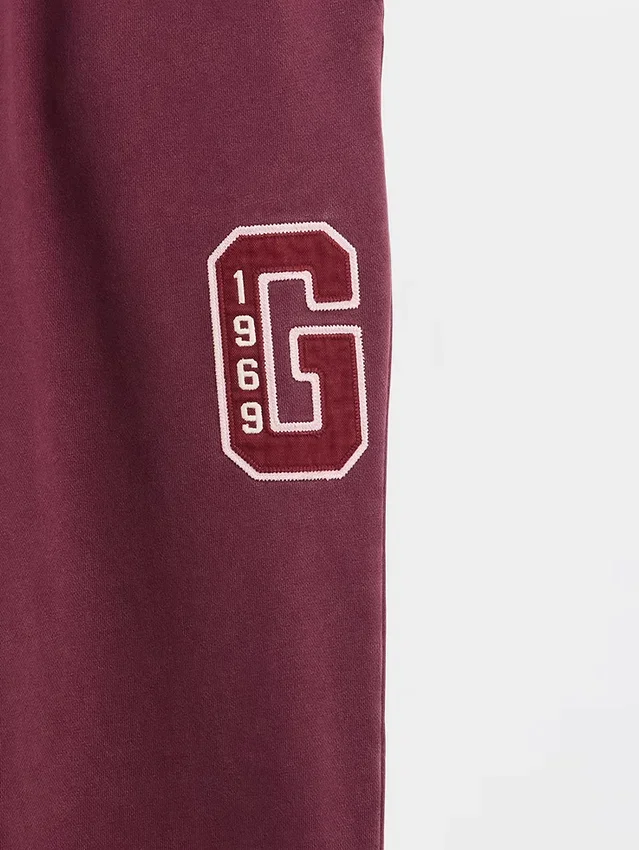 Pantalones de sudadera para adultos de tejido grueso y corte holgado con logo