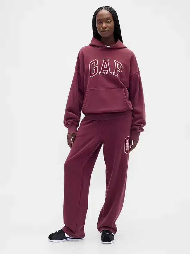 Pantalones de sudadera para adultos de tejido grueso y corte holgado con logo