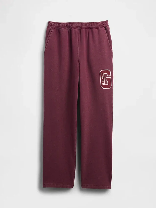 Pantalones de sudadera para adultos de tejido grueso y corte holgado con logo
