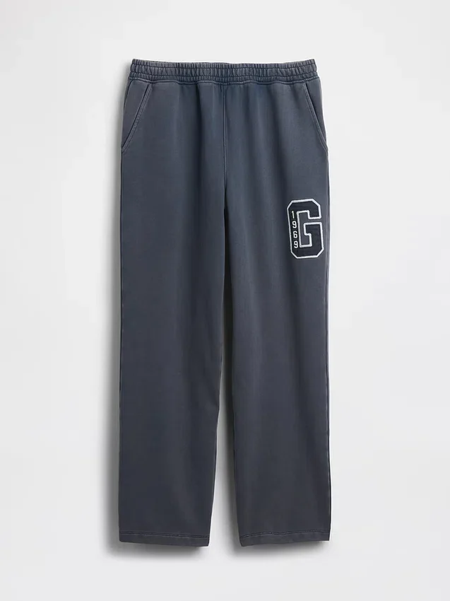 Pantalones de sudadera para adultos de tejido grueso y corte holgado con logo