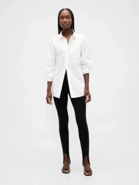 Pantalones de talle alto con estribos de doble tejido