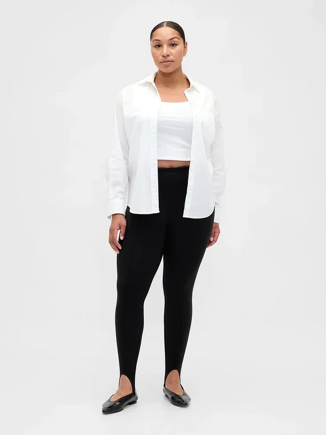 Pantalones de talle alto con estribos de doble tejido