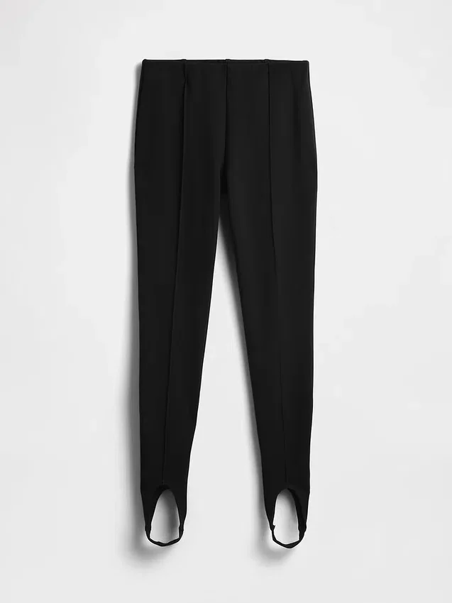 Pantalones de talle alto con estribos de doble tejido