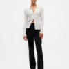 Pantalones de talle alto de doble tejido estilo botín