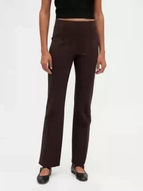 Pantalones de talle alto de doble tejido estilo botín