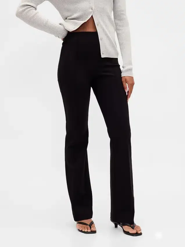 Pantalones de talle alto de doble tejido estilo botín