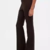 Pantalones de talle alto de doble tejido estilo botín