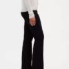 Pantalones de talle alto de doble tejido estilo botín