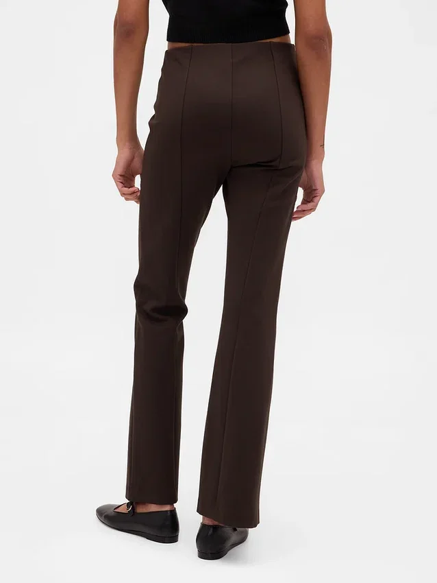 Pantalones de talle alto de doble tejido estilo botín