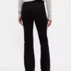 Pantalones de talle alto de doble tejido estilo botín