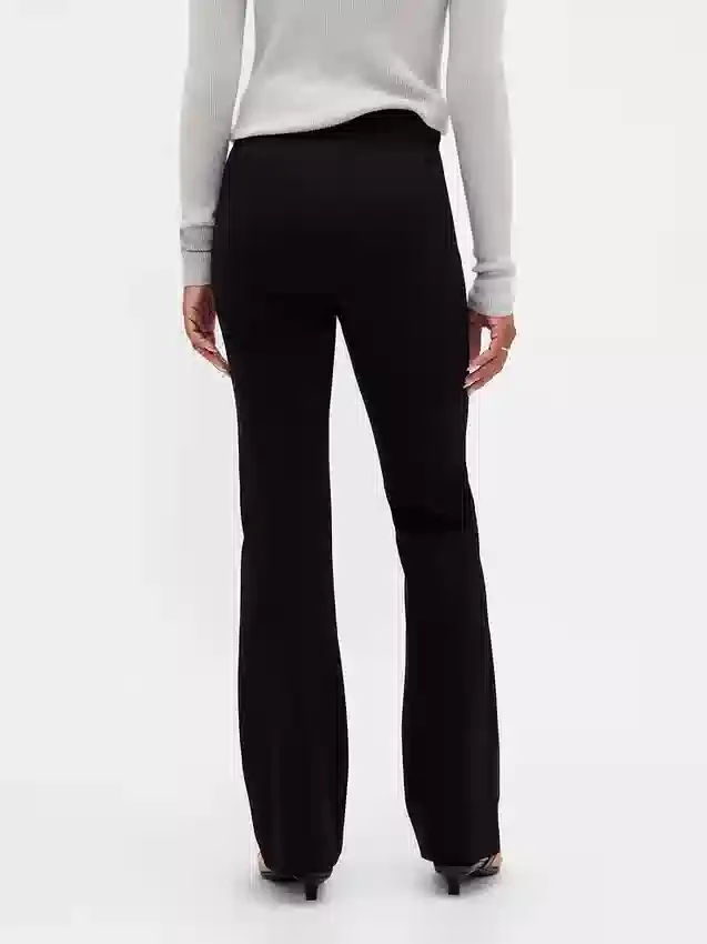 Pantalones de talle alto de doble tejido estilo botín