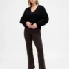 Pantalones de talle alto de doble tejido estilo botín