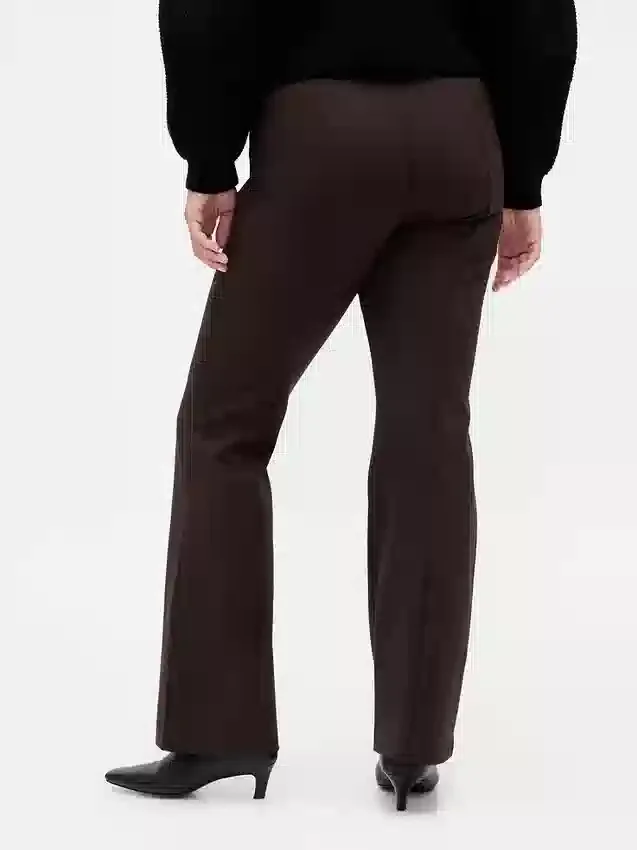 Pantalones de talle alto de doble tejido estilo botín
