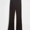 Pantalones de talle alto de doble tejido estilo botín