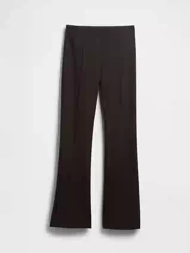 Pantalones de talle alto de doble tejido estilo botín