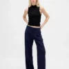Pantalones de tiro bajo con pliegues y pierna ancha 365