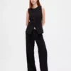Pantalones de tiro bajo con pliegues y pierna ancha 365
