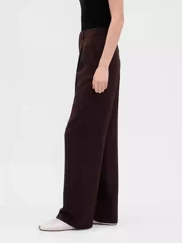 Pantalones de tiro bajo con pliegues y pierna ancha 365