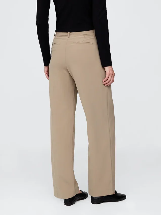 Pantalones de tiro bajo con pliegues y pierna ancha 365