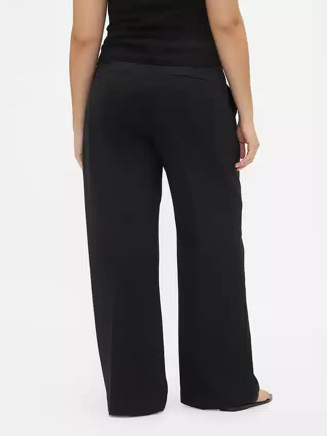 Pantalones de tiro bajo con pliegues y pierna ancha 365