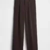 Pantalones de tiro bajo con pliegues y pierna ancha 365