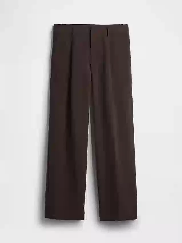 Pantalones de tiro bajo con pliegues y pierna ancha 365