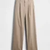 Pantalones de tiro bajo con pliegues y pierna ancha 365