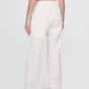 Pantalones de tiro medio con ojales y corte ancho